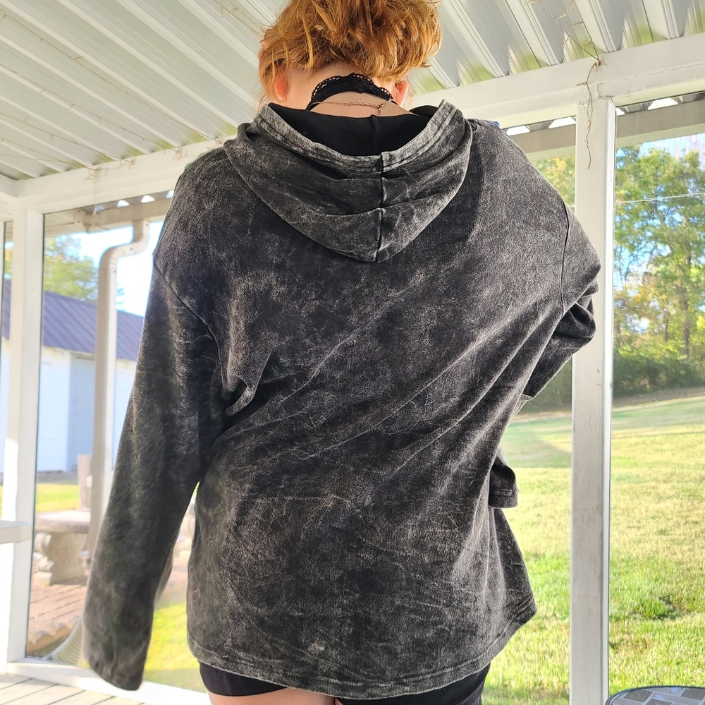 Vintage Distressed Patchwork Design Boho Long Sle… - image 2